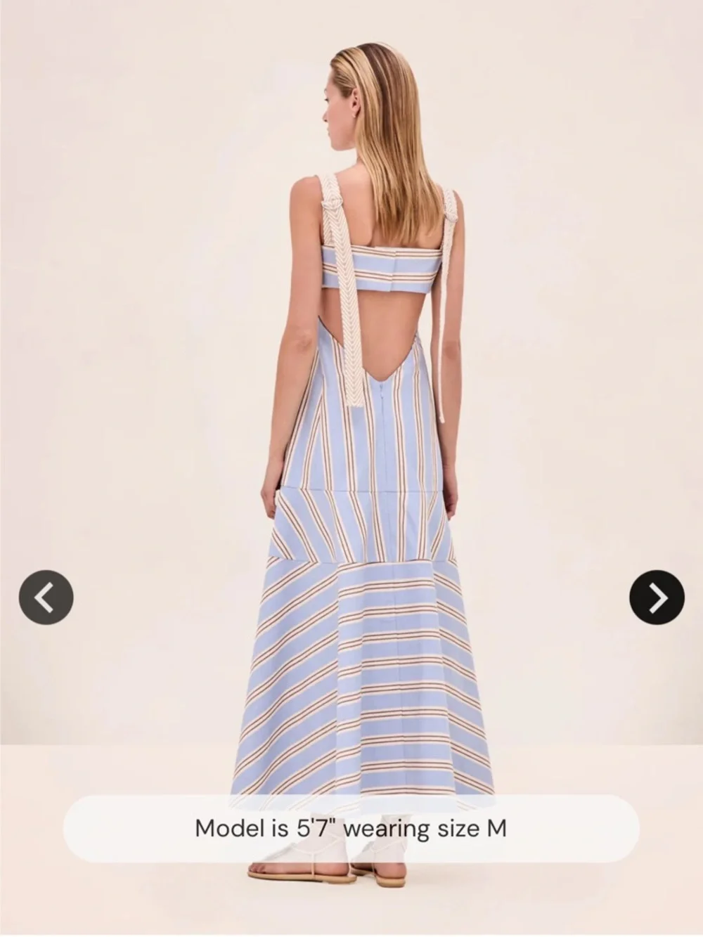Blue and White Striped Tie-Back Sundress - Picture 4 of 7